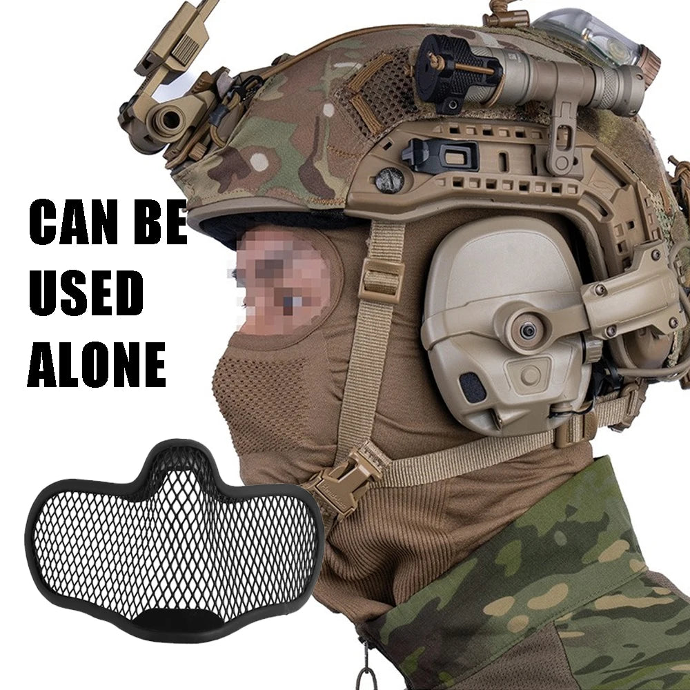Breathable Tactical Balaclava with Steel Mesh Face Protection Mask