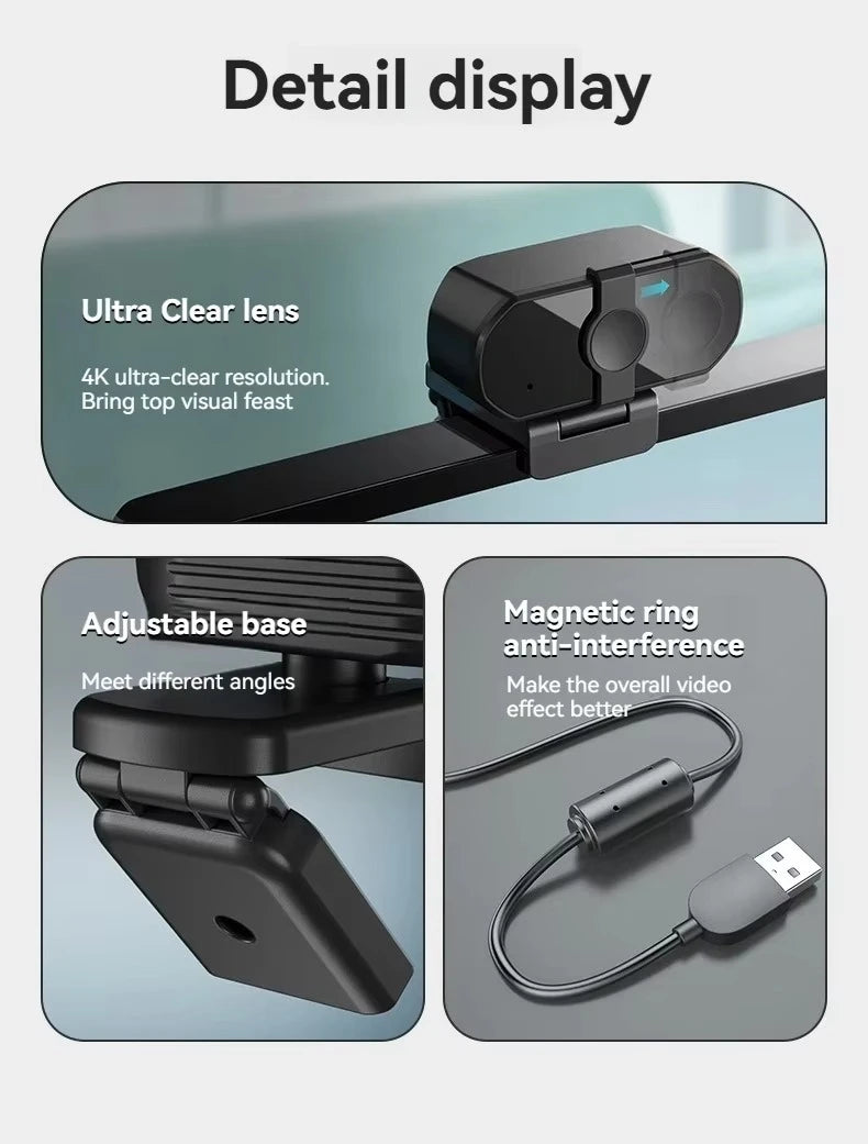 USB Webcam - 1080p, 2K or 4K Options
