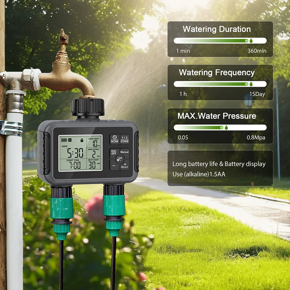 Garden Irrigation Timer - Outlet Options