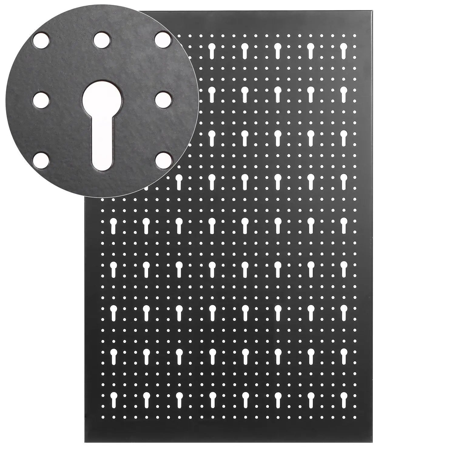 Tool Wall Perforated Wall Metal Panel Set with 17 Hooks