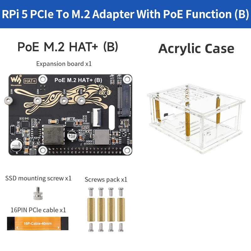 HAT za Raspberry Pi 5 M.2 NVMe in PoE
