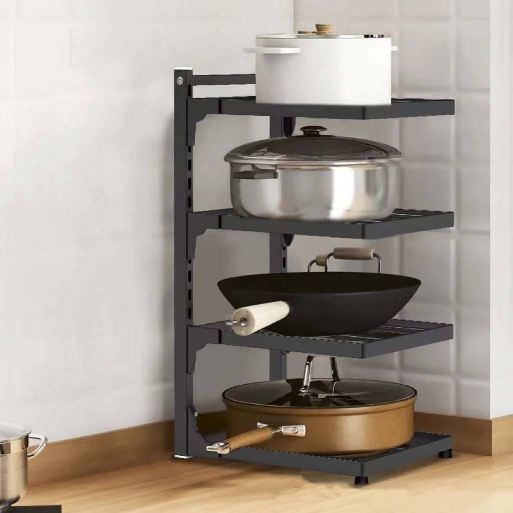 Kitchen Sink Storage Rack Multi-Layer Cooker Storage Rack For Home Stovetop Cabinets Adjustable Pot Rack 