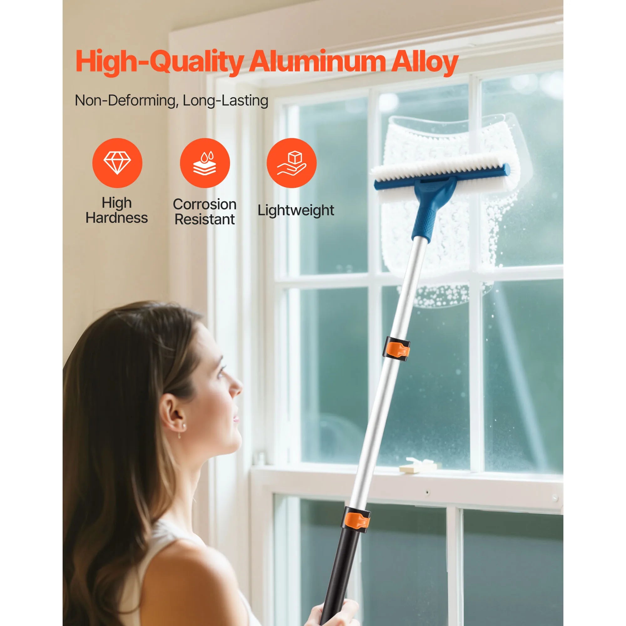 SucceBuy Telescopic Extension Pole Multi-Purpose Extendable Pole Sturdy Aluminum Alloy Paint Pole Extension Reach Roller Stick