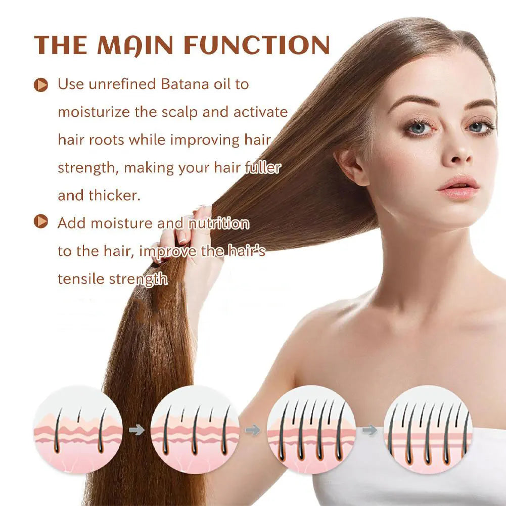100% Pure Organic Hair Mask Batana Oil Hair Growth Oil Natural Treatment Nourish Reduce Hair Loss Anti-Breakage Hair Products 