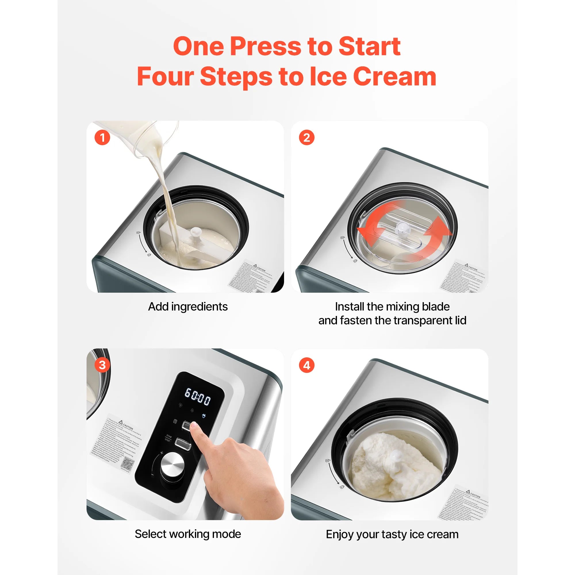 Machine à glace automatique avec compresseur 1,5 QT sans pré-congélation