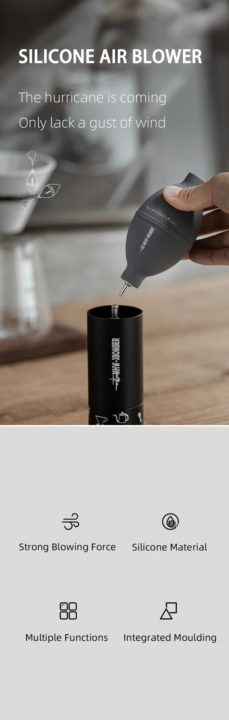 Narzędzie do czyszczenia młynka do kawy z dmuchawą powietrza