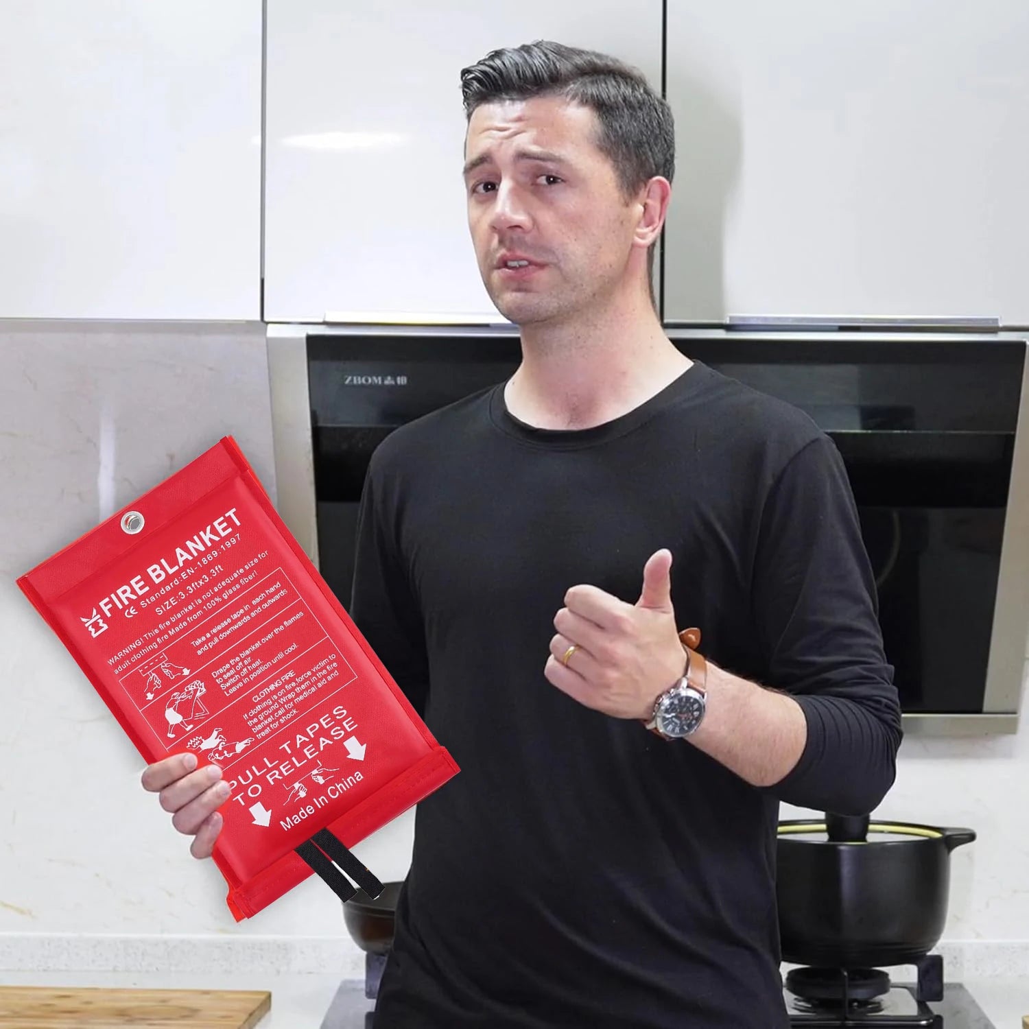 Emergency Fire Blanket 4 Pack for Kitchen and Home Safety