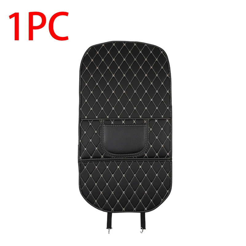 PU Leather Car Anti-Kick Mats Auto Seat Back Protector Cover Car Back Seat Organizer with Storage Pockets Interior Accessories