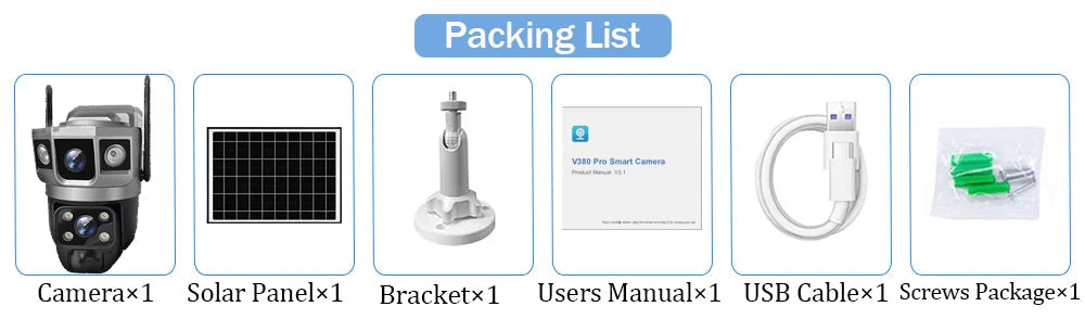 Dual Lens Three Screens WIFI Solar Camera 12MP 10X Zoom CCTV Outdoor Automatic Tracking Humanoid Detection Support PTZ IP66 Cam 
