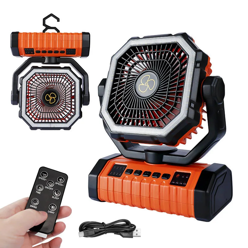 20000mAh Rechargeable Portable Fan with LED Light