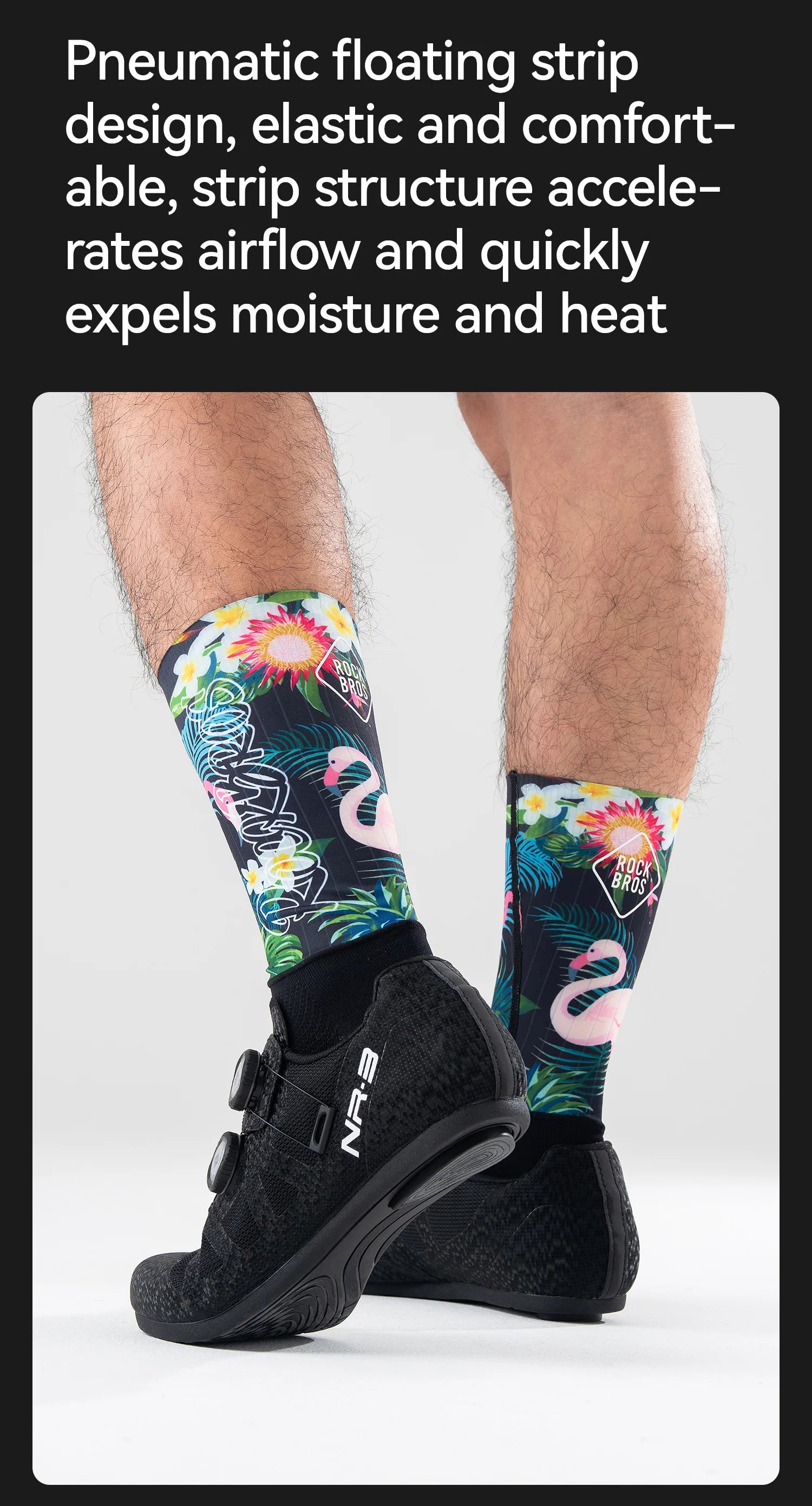 Compression Cycling Socks Knee-High Non-Slip Sports Performance Socks