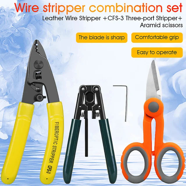 3-Tool Fiber Optic Stripper and Scissors Kit