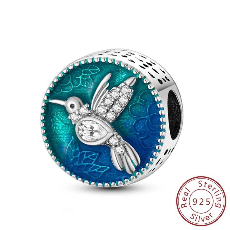 Original 925 Sterling Silver Charm Beads Glowing Luminous Firefly Butterfly Pendant for Bracelet Charm Jewelry 