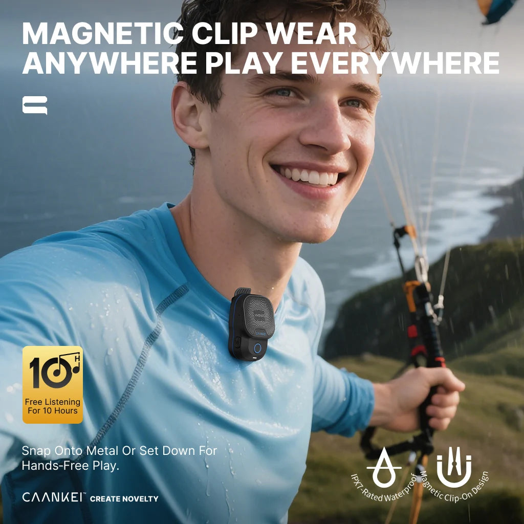 Wearable Bluetooth Speaker with Clip