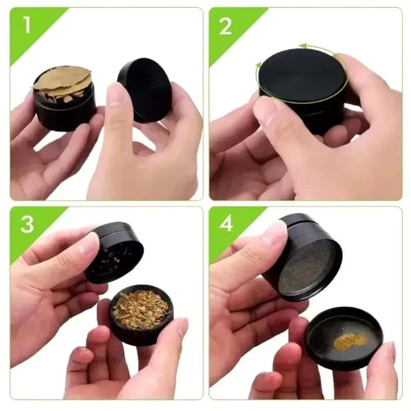 Four-Piece Manual Herb & Spice Grinder