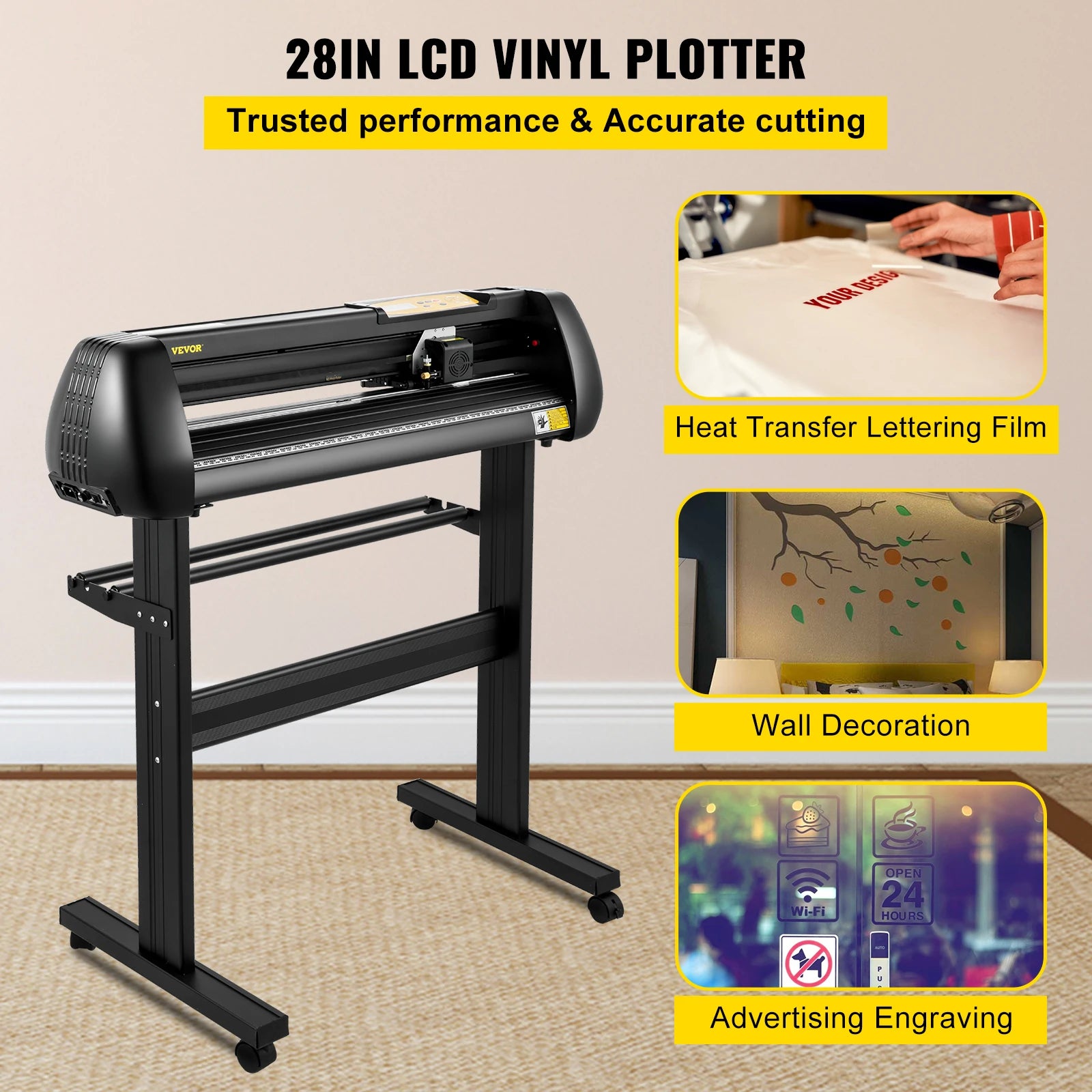 28-Inch Vinyl Cutter Plotter with Adjustable Speed & Force Kit