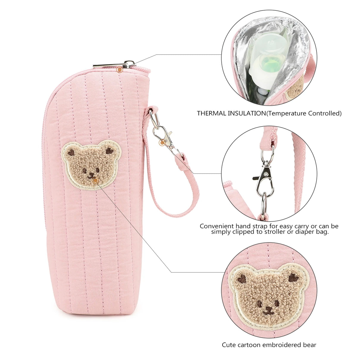 Insulated Bottle Carry Bag with Zip Closure