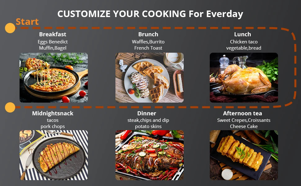 8 QT légsütő olaj nélküli főző, nézőablakkal és digitális előbeállításokkal