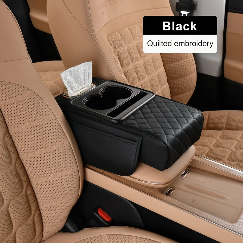 Car Armrest Cushion with Storage Organizer