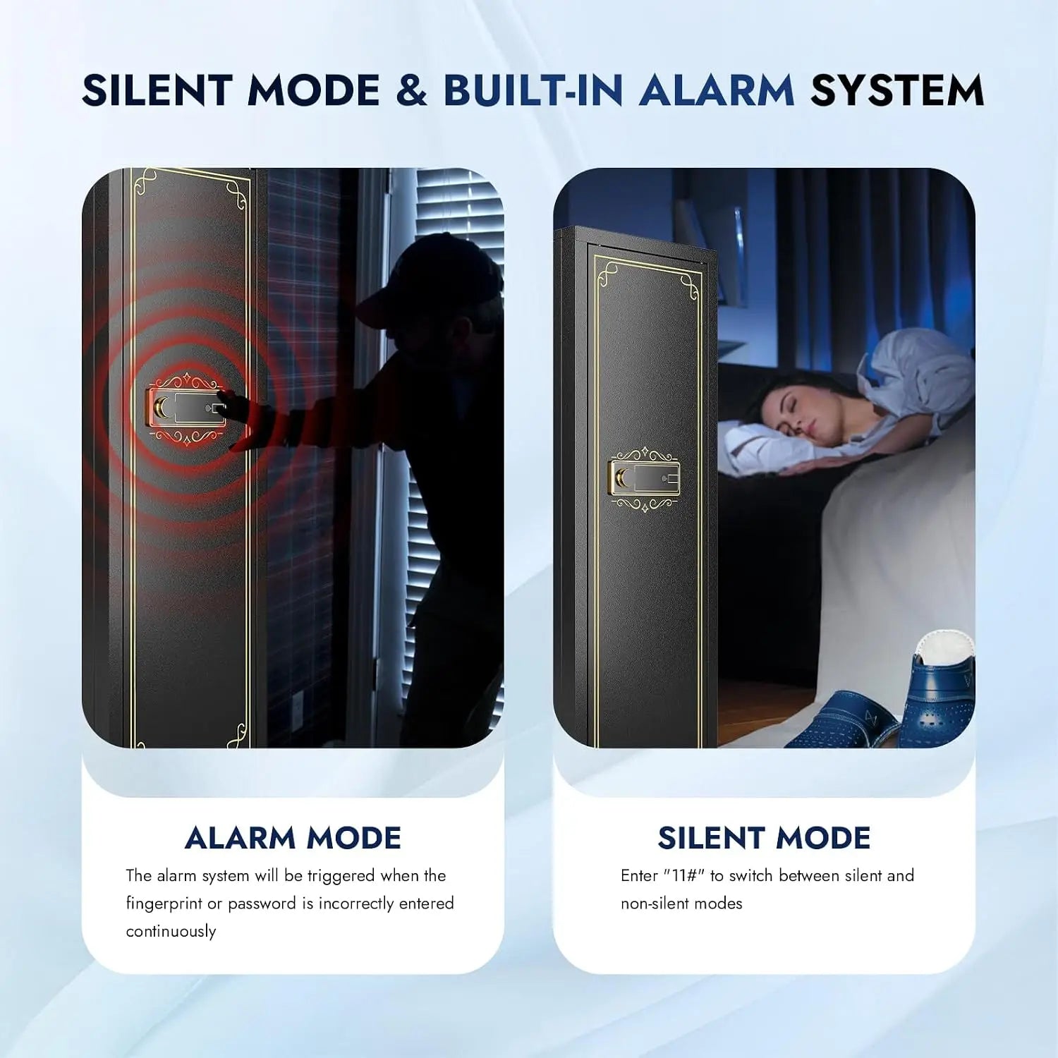Biometric Gun Safe for 12-15 Rifles with Fingerprint Access