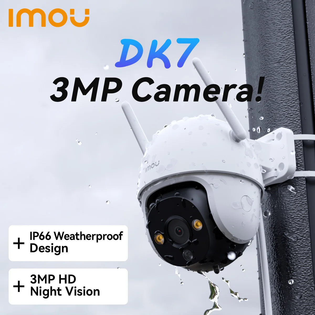 IMOU Outdoor IP66 DK7 3MP Camera Colorful Night Vision Wi-Fi  AI Human Detection Camera Surveillance