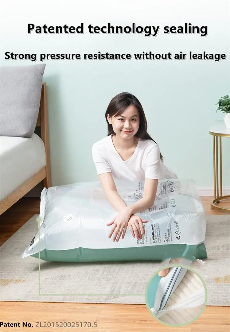No Need Pump Vacuum Bags Large Plastic Storage Bags for Storing Clothes blankets Compression Empty Bag Covers Travel Accessories 