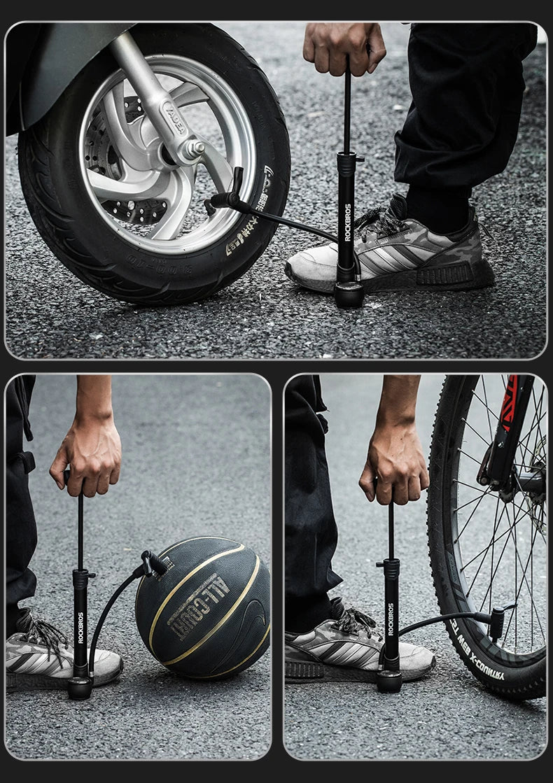 120 PSI Manual Bike Pump with Gauge, Presta Schrader