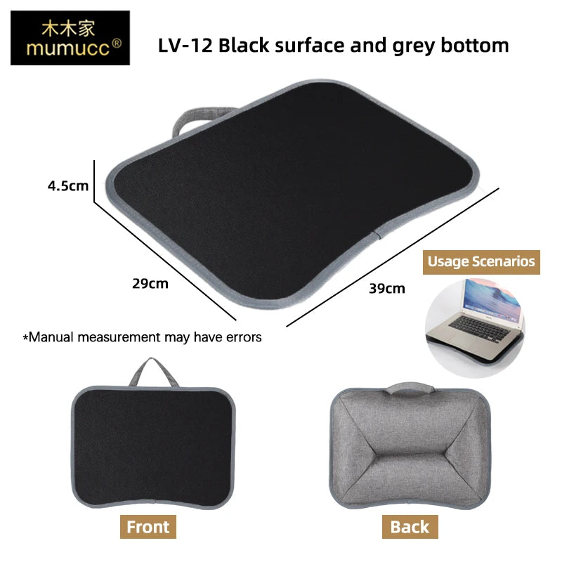 Cushioned Laptop Lap Desk with Wood Surface & Built-In Mouse Pad
