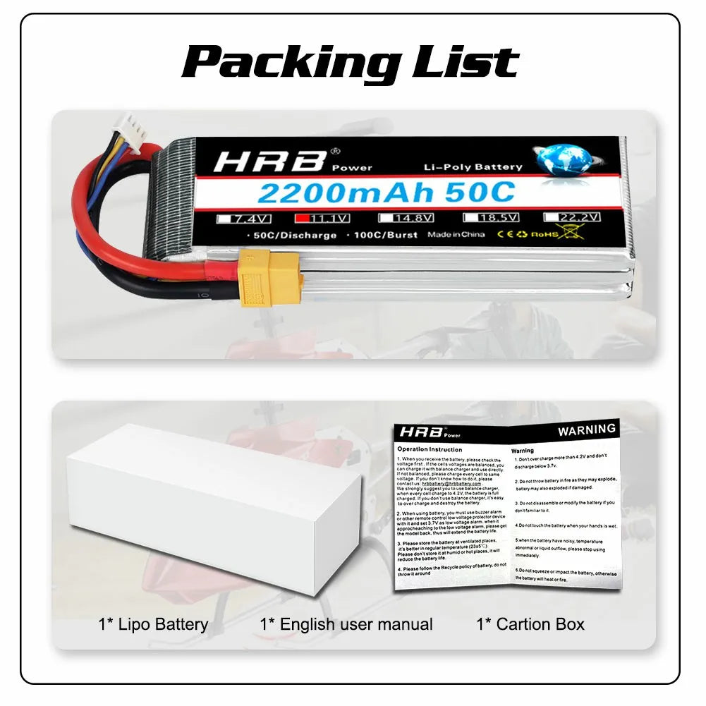 3S 2200mAh Lipo Battery with XT60 Plug for RC Models