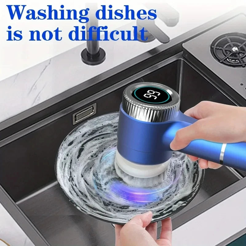 Rechargeable Spin Scrubber with 5 Brush Heads