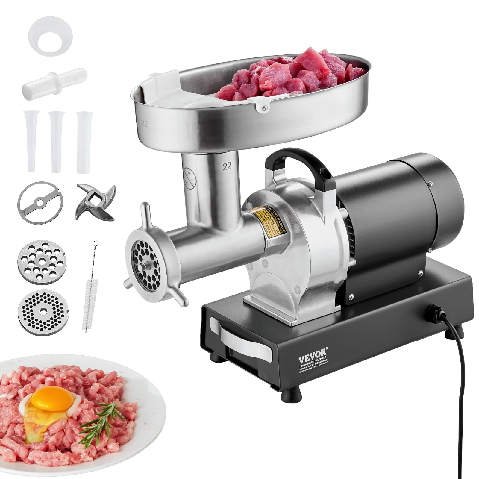 Electric Commercial Meat Grinder 550W Stainless Steel Sausage Maker