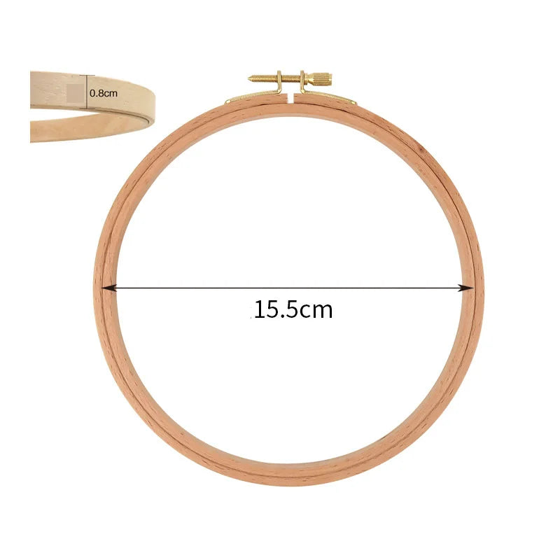 Beech Wood Embroidery Hoop for Cross Stitch, Nine Sizes