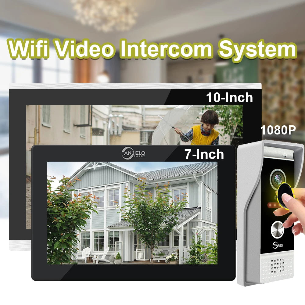 1080P Video Intercom Wifi 7/10 Inch Monitor Kit for Apartment System Home Security Wired Doorbell Card Swipe Private House Tuya Spy-shop.com