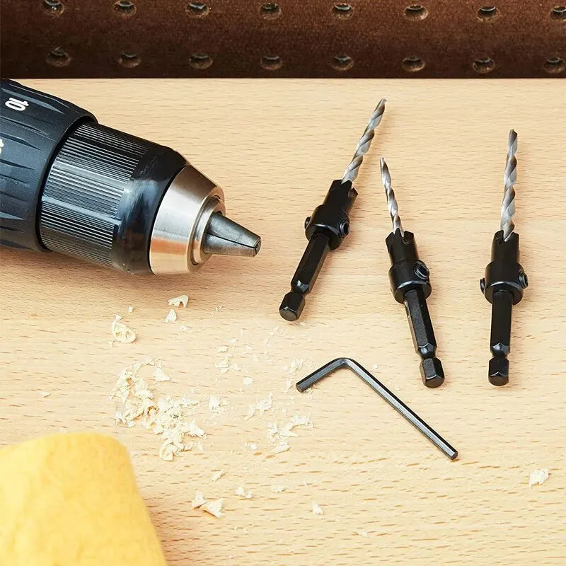 Adjustable Wood Pilot Drill and Countersink Set