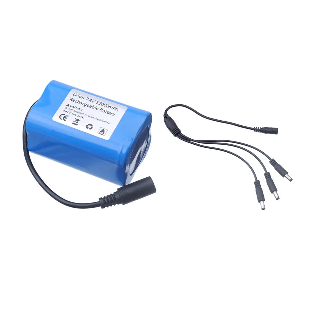 7.4V 12000mAh Battery with USB Charger For T188 T888 2011-5 V007 C18 H18 Remote Control RC Fishing Bait Boat Spare Battery Parts 