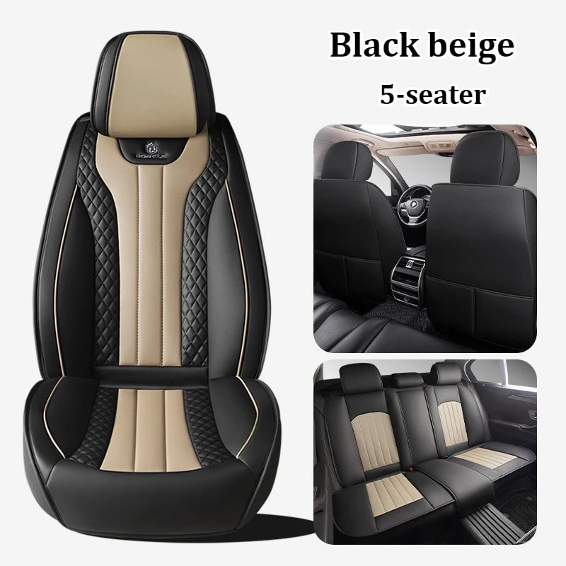 Спортивні чохли на автомобільні сидіння з 5 місцями з ПУ шкіри з 3D вишивкою