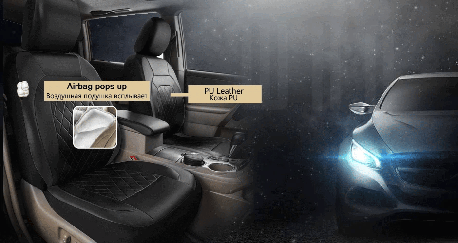 Universal Car Seat Cover Set PU Leather Vehicle Cushion Full Surrounded Protector Pad Anti-Scratch Fit Sedan Suv Pick-up Truck