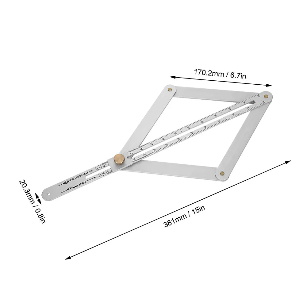 Folding Corner Angle Finder with Stainless Steel Ruler