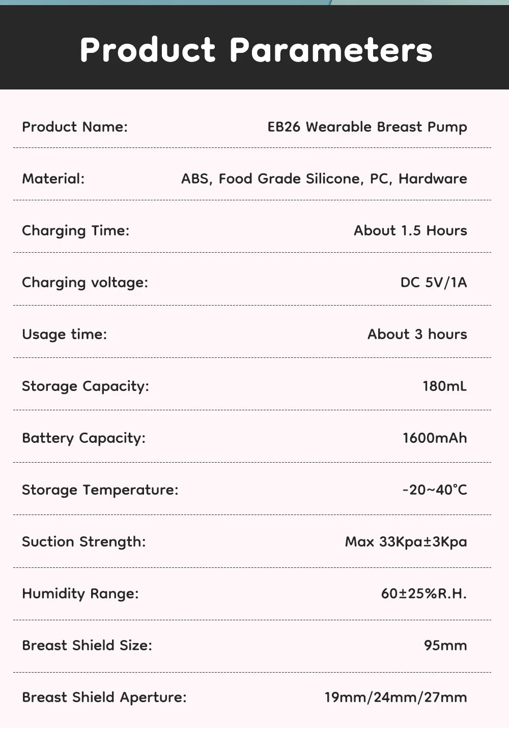 MAMIJOY Wearable Electric Breast Pumps 4 Modes 12 Levels Portable Hands Free Breast Pump Silent Comfort With 19/24mm Flange EB26 