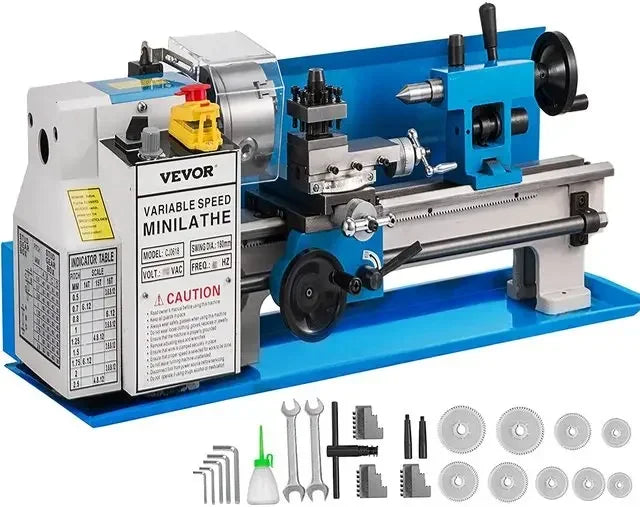 Mini metalinė tekinimo staklė su kintamu greičiu 550W–1100W, įvairių dydžių