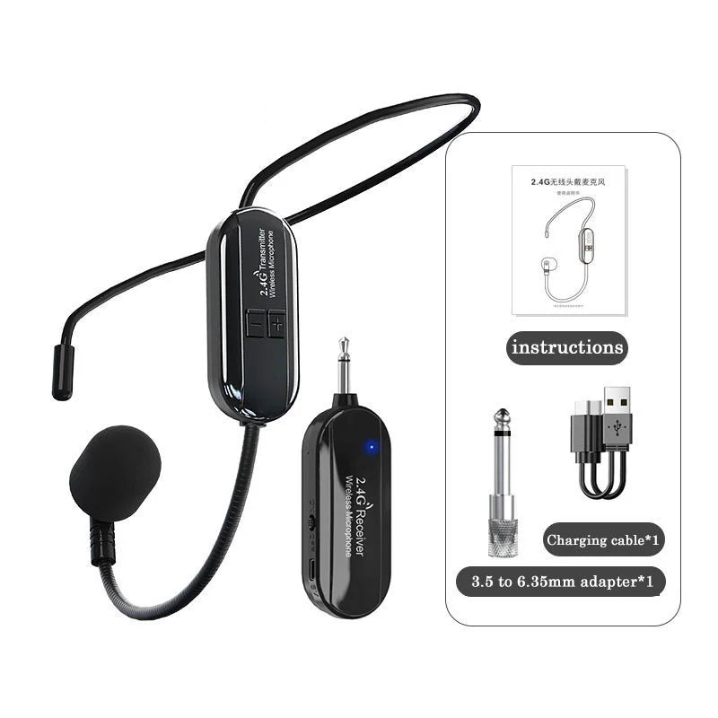 2.4 GHz Wireless Headset Microphone System