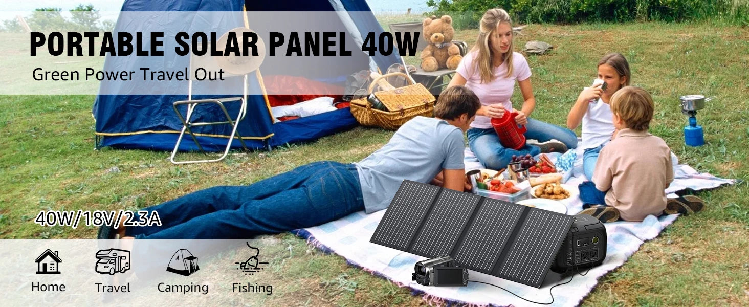 Φορητός Σταθμός Ενέργειας 300W με Ηλιακό Πάνελ 40W 260Wh Εφεδρική Πηγή
