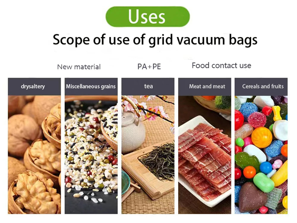 1 Rolls Vacuum Bags For Food, 500cm Per Roll,Reusable, BPA-free,Food Vacuum Sealer Bags For Vac Storage Meal Prep Sous Vide 