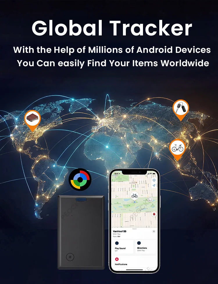 Android 1-4 Pack Smart Wallet Tracker Card Works with Google Find Hub App Location Tag Keys Bag Anti-Lost Bluetooth GPS Tracker