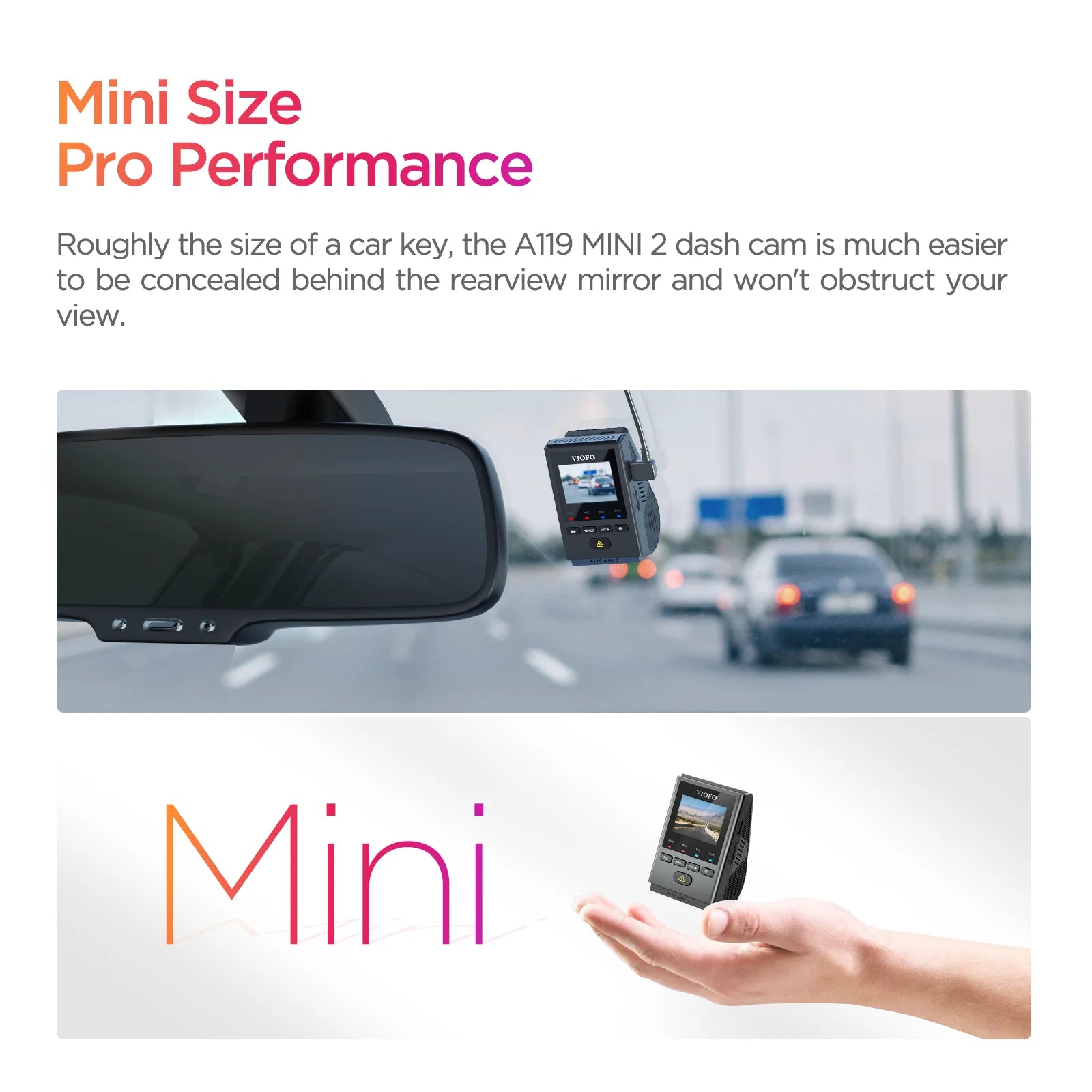 2K 60FPS Mini Dash Cam with GPS, Wi‑Fi, Voice Control and Parking Mode