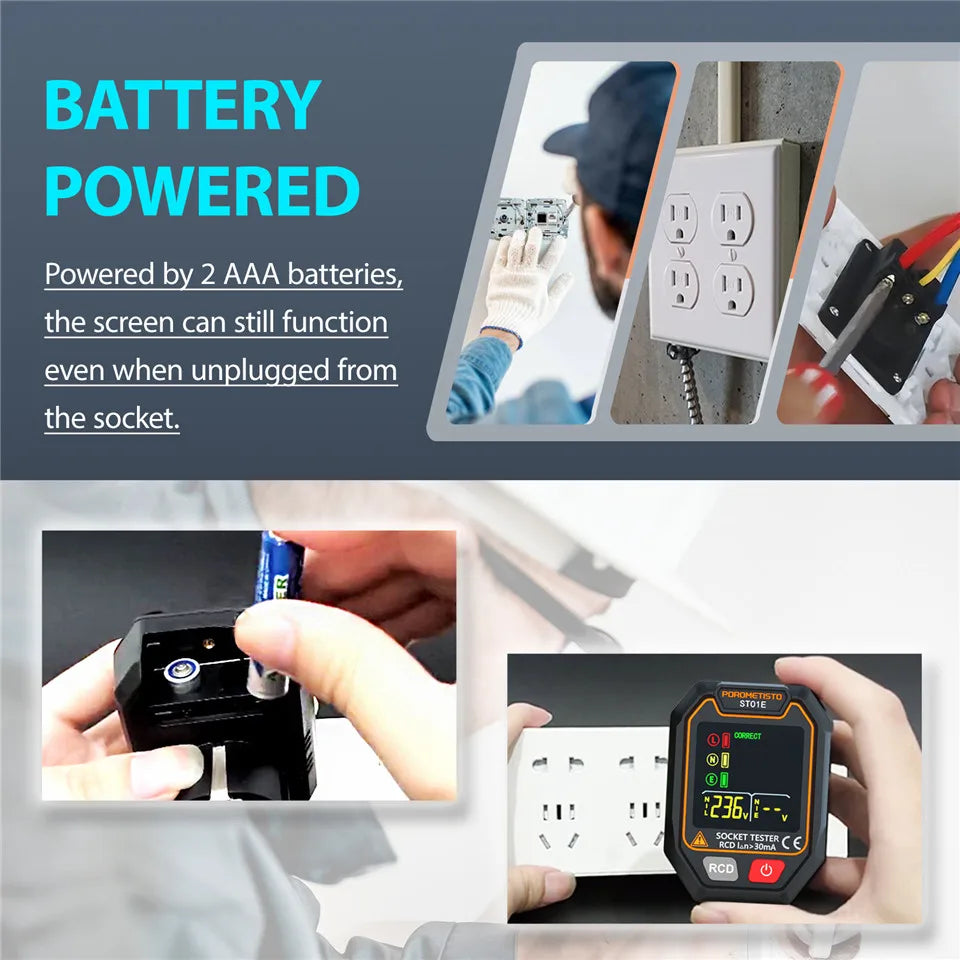 ST01 Digital Socket Tester - Plug Options