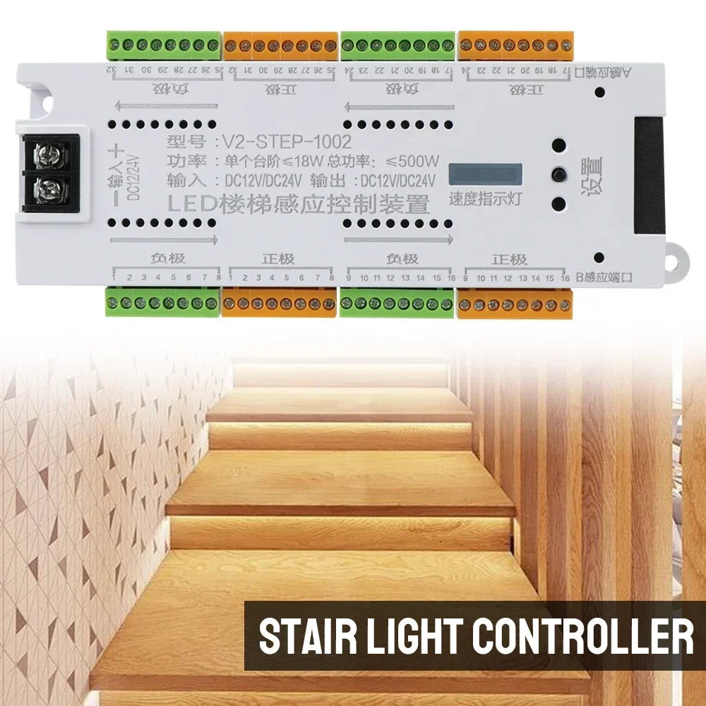 Controlador PIR de 32 canales para iluminación de escaleras