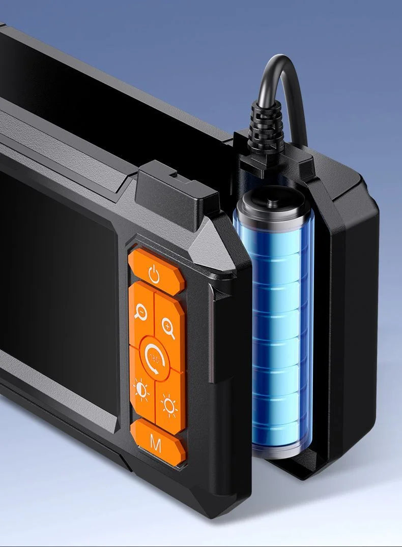 Endoscop industrial 4,3 inch cu sondă de 8 mm, 8 LEDuri, baterie de 2600mAh, cablu rigid de 5 m