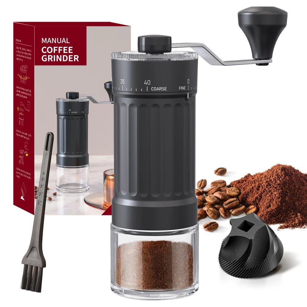 Moinho de café manual com mós de cerâmica ajustáveis