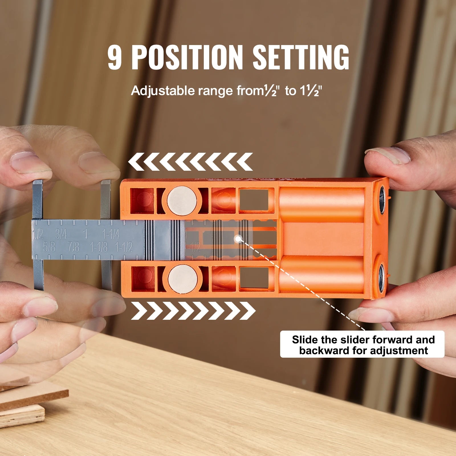 SucceBuy 56 Teile Pocket Hole Jig Mini-Jig Pocket Hole System mit 9" C-Klemmenspannzange, Step-Drill, Schraubenschutzring, Quadrat-Antrieb-Bit